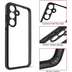 Wigento Für Samsung Galaxy S25 Plus Frosted TPU + Transparent Hülle Schwarz Hot