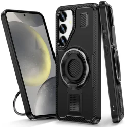 Für Samsung Galaxy S25 Plus 5G Carbonfaser Ringhalter Hybrid TPU Hülle ^ Wigento Clearance