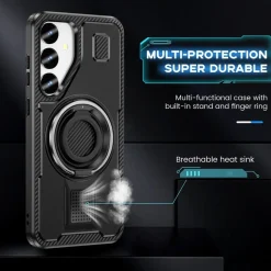 Für Samsung Galaxy S25 Plus 5G Carbonfaser Ringhalter Hybrid TPU Hülle ^ Wigento Clearance