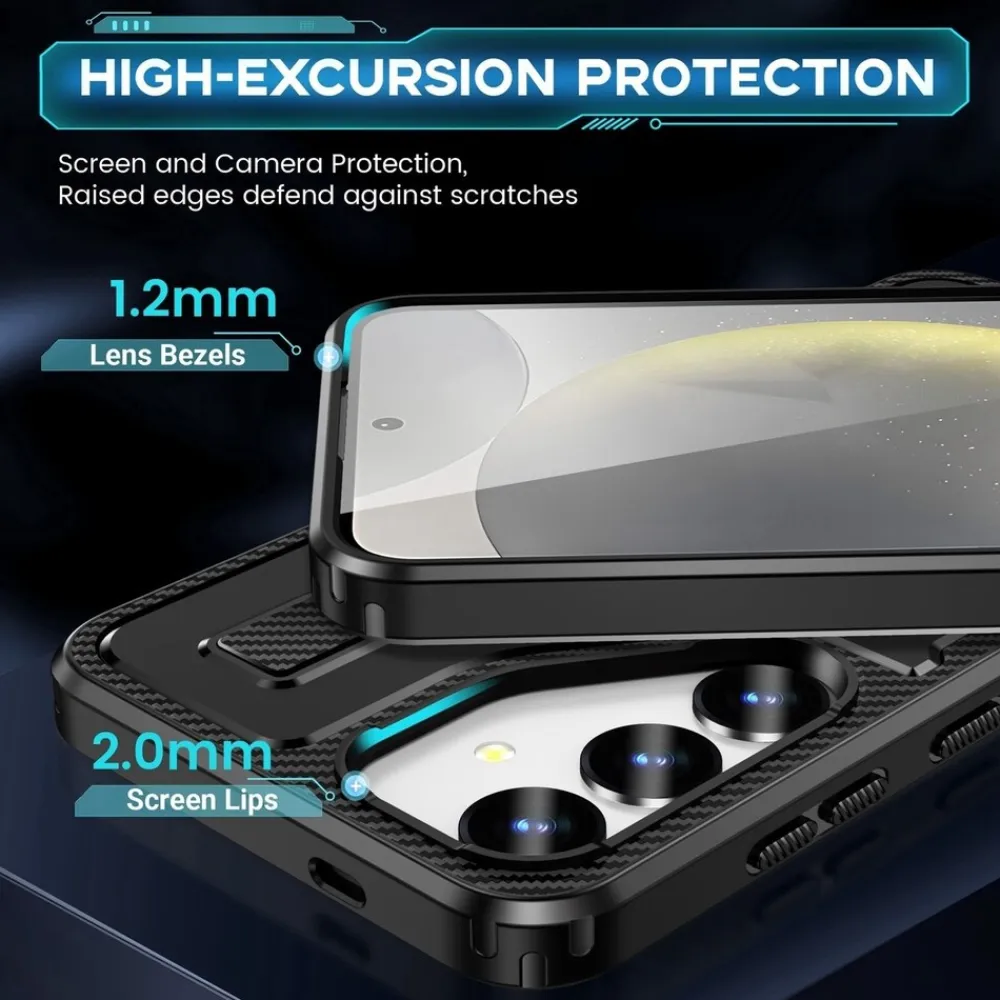 Für Samsung Galaxy S25 Plus 5G Carbonfaser Ringhalter Hybrid TPU Hülle ^ Wigento Clearance