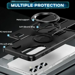 Für Samsung Galaxy S25 Plus 5G Carbonfaser Ringhalter Hybrid TPU Hülle ^ Wigento Clearance