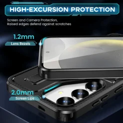 Für Samsung Galaxy S25 Plus 5G Carbonfaser Ringhalter Hybrid TPU Hülle ^ Wigento Clearance