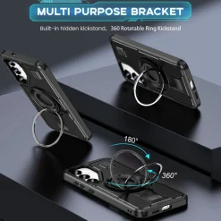 Für Samsung Galaxy S25 Plus 5G Carbonfaser Ringhalter Hybrid TPU Hülle ^ Wigento Clearance