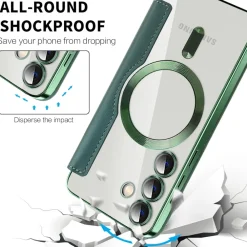 Für Samsung Galaxy S25 Plus 5G Magsafe Kunstleder Schutz Hülle Grün ^ Wigento Clearance