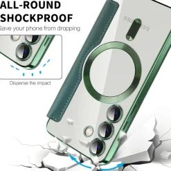 Für Samsung Galaxy S25 Plus 5G Magsafe Kunstleder Schutz Hülle Grün ^ Wigento Clearance