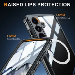 Für Samsung Galaxy S25 Plus MagSafe Full 360 Body Hybrid Bumper Lila ^ Wigento Hot