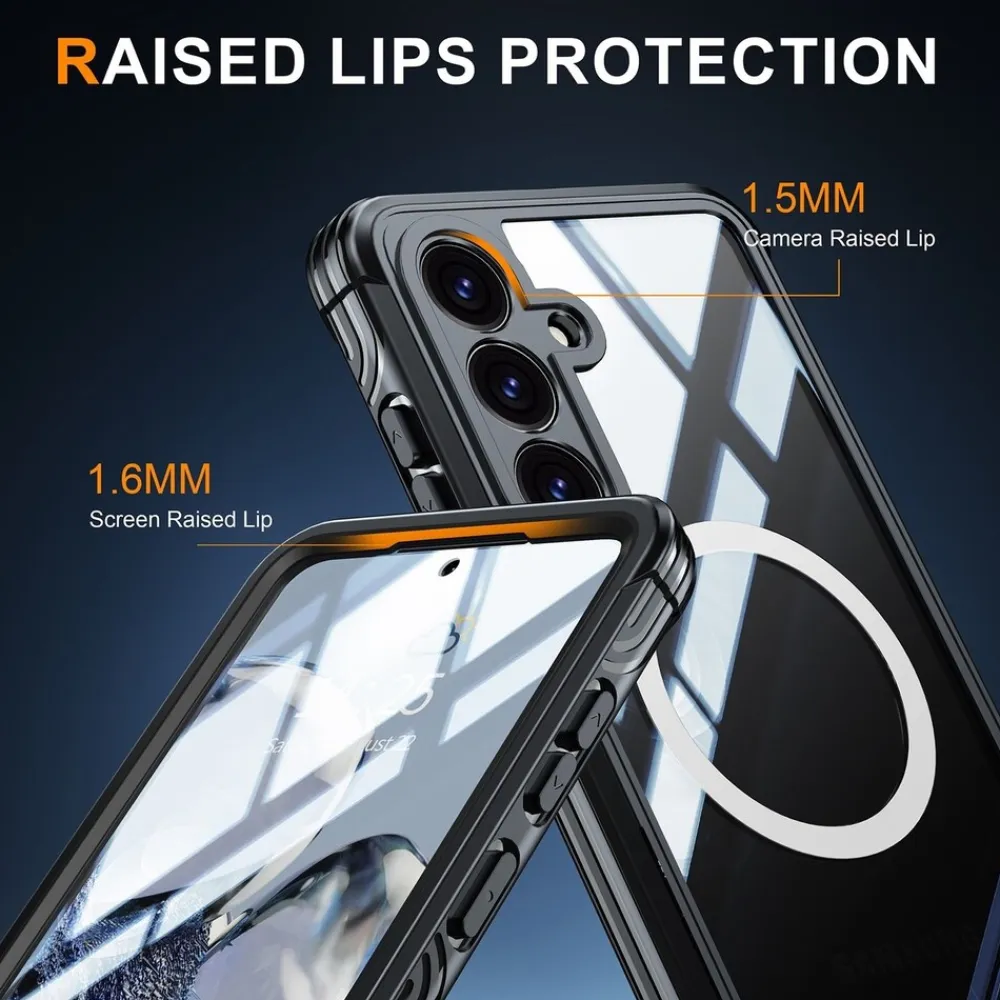 Für Samsung Galaxy S25 Plus MagSafe Full 360 Body Hybrid Bumper Lila ^ Wigento Hot