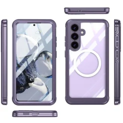 Für Samsung Galaxy S25 Plus MagSafe Full 360 Body Hybrid Bumper Lila ^ Wigento Hot