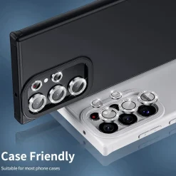 Wigento Für Samsung Galaxy S25 Ultra Aluminium Glitzer Ring Kamera + Hart Glas Outlet