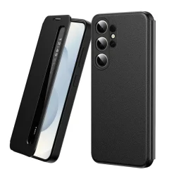 Für Samsung Galaxy S26 Ultra 5G Smart View Kunstleder Hülle Schwarz ^ Wigento Outlet