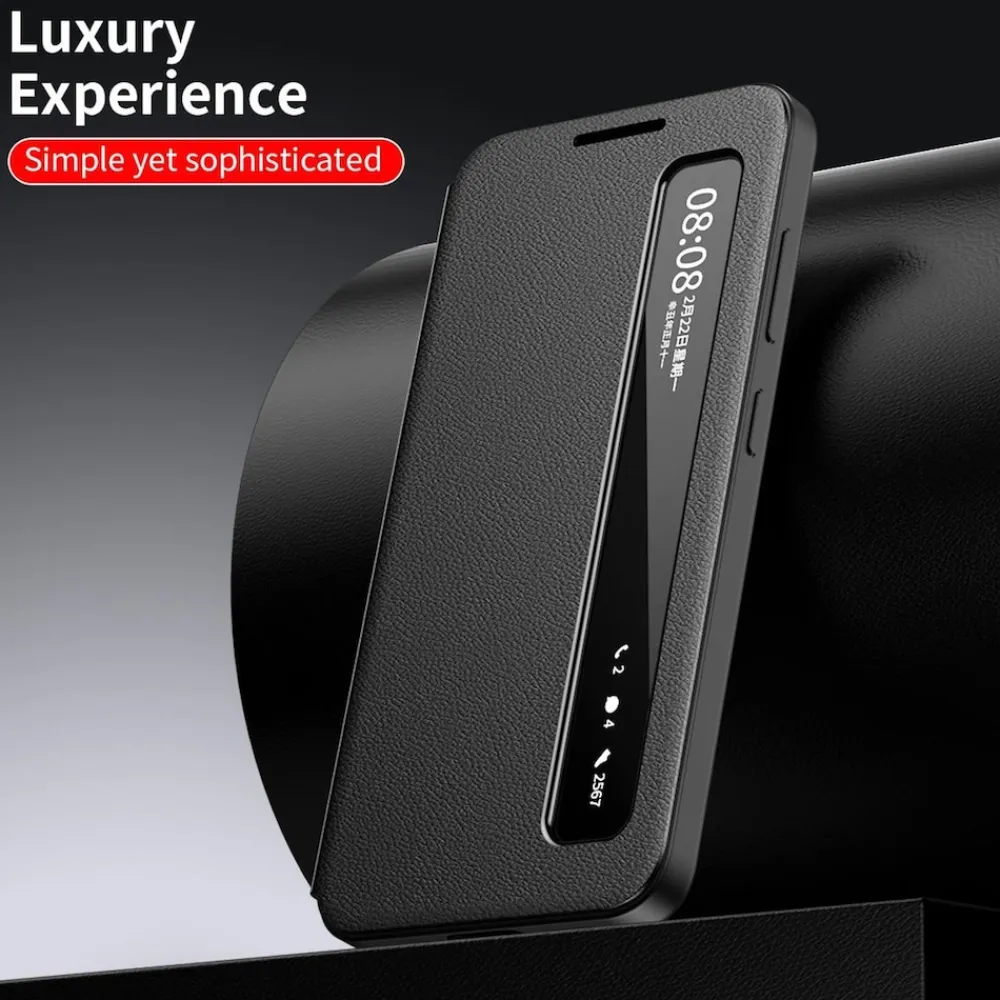 Für Samsung Galaxy S26 Ultra 5G Smart View Kunstleder Hülle Schwarz ^ Wigento Outlet