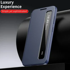 Wigento Für Samsung Galaxy S26 Ultra 5G Smart View Kunstleder Hülle Blau Hot