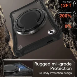 Wigento Für Samsung Galaxy Tab A11 Hybrid Ringgriff Schutz Hülle Schwarz Sale
