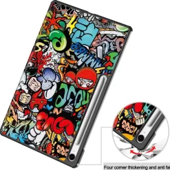 Wigento Für Samsung Galaxy Tab S10 FE Plus 3folt Wake UP Smart Hülle Graffiti