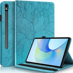 Wigento Für Samsung Galaxy Tab S10 Plus / S9 Plus Kunstleder Tasche Blau