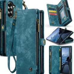 Für Samsung Galaxy Z Fold7 5G Kunstleder 008 Multifunktion Hülle Blau ^ CaseME Online