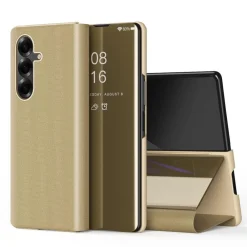 Für Samsung Galaxy Z Fold7 5G View Spiegel Wake UP Smart Hülle Gold ^ Wigento Hot