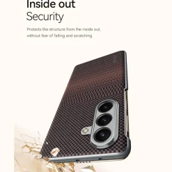 Für Samsung Galaxy Z Fold7 Kevlar Textur Magnetische Hülle Orange ^ Wigento Outlet