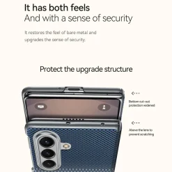 Für Samsung Galaxy Z Fold7 Kevlar Textur Magnetische Hülle Orange ^ Wigento Outlet