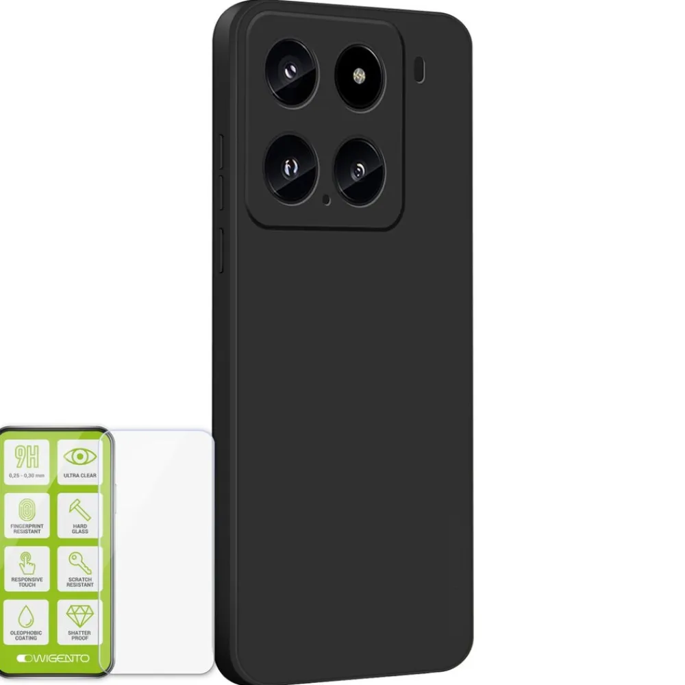 Für Xiaomi 15 Silikon TPU Schutz Handy Hülle Schwarz + H9 Hart Glas ^ Wigento New