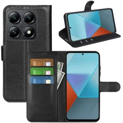 Für Xiaomi 14T Kunstleder Book Wallet Tasche Etuis Hülle Cover Schwarz ^ Wigento Hot