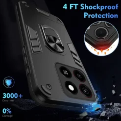 Wigento Für ZTE Blade A35 / A55 Armor Magnet Ring Schutz Handy Hülle Schwarz Outlet