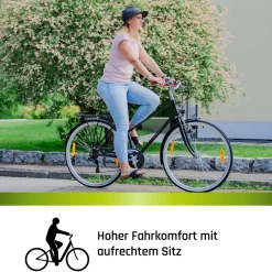Florenz Damenfahrrad 28 Zoll Stadtrad 155 - 185 cm Cityrad mit 6 Gängen retro Fahrrad Damen Cityfahrrad mit Felgenbremsen ^ Galano Discount