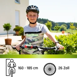 Galano Path Mountainbike Jugendfahrrad ab 160 cm Fahrrad 26 Zoll für Mädchen Jungen oder Erwachsene MTB Hardtail 21 Gänge schwarz/weiß Clearance