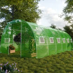 ® Foliengewächshaus CARINI, Tomatenzelt, winterfest, 6x3x2m, Frühbeet, Pflanzenhaus, Gemüse und Obst, Hochbeet ^ GARMIO Outlet