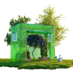 ® Foliengewächshaus CUTRO, Tomatenzelt, winterfest, 2x0,77x1,69m, Frühbeet, Pflanzenhaus, Gemüse und Obst, Hochbeet ^ GARMIO