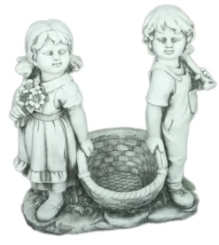 Harms Import Gartenfigur Junge und Mädchen Best