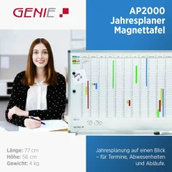Genie AP2000 Jahresplaner Magnettafel Terminplaner Whiteboard Wandtafel Pinnwand Discount