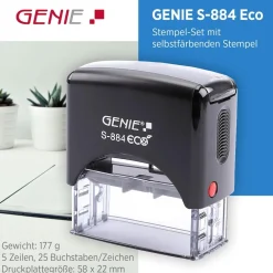 Genie S884 Stempel Set selbersetzen selbst setzen Firmenstempel Stempelkissen Discount