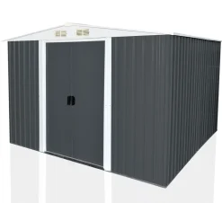 Aileenstore Geräteschuppen mit Doppelschiebetür und Belüftung aus Metall Gerätehaus SAFE XXL New