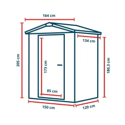 GFP Primeyard Gerätehaus MIA aus Metall Gartenhaus Geräteschuppen, anthrazit ^ GFP Garten- & Freizeitprofi Discount