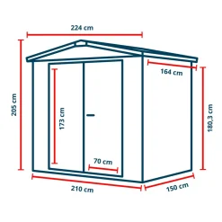 GFP Primeyard Gerätehaus MIA aus Metall Gartenhaus Geräteschuppen, anthrazit ^ GFP Garten- & Freizeitprofi Discount