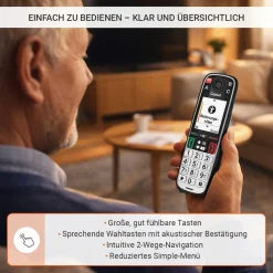 Gigaset EASY 500, Schwarz (Mobilteil, DECT, Seniorentelefon) Outlet