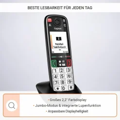 Gigaset EASY 500, Schwarz (Mobilteil, DECT, Seniorentelefon) Outlet