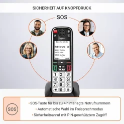 Gigaset EASY 500, Schwarz (Mobilteil, DECT, Seniorentelefon) Outlet