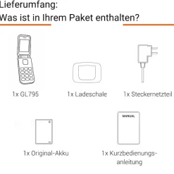GL795 Dark Grey Handy (Seniorenhandy, Klapp) ^ Gigaset Outlet