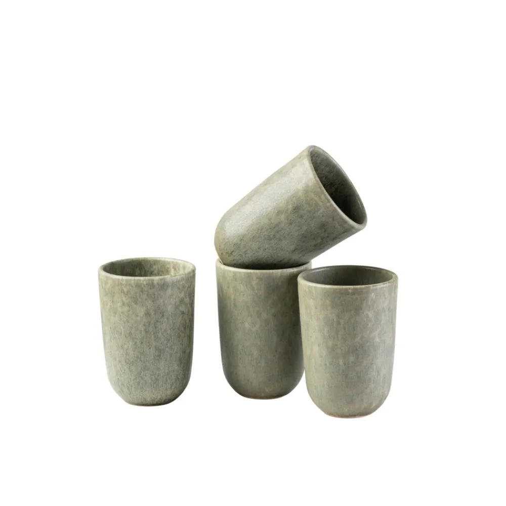 Gipfelstück Kaffeebecher-Set, Steinzeug Moos'N'Stein Grün New