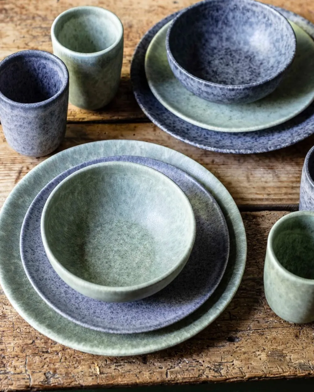 Gipfelstück Kaffeebecher-Set, Steinzeug Moos'N'Stein Grün New