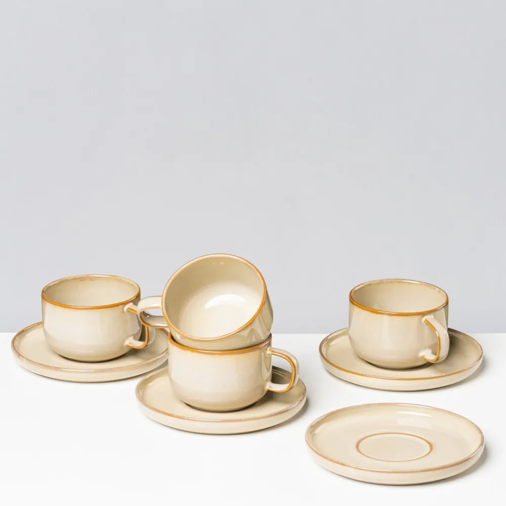 Gipfelstück Kaffeeobertassen-Set, Steinzeug Nebelwald Beige Best
