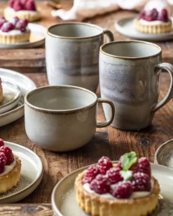 Gipfelstück Kaffeeobertassen-Set, Steinzeug Nebelwald Beige Best