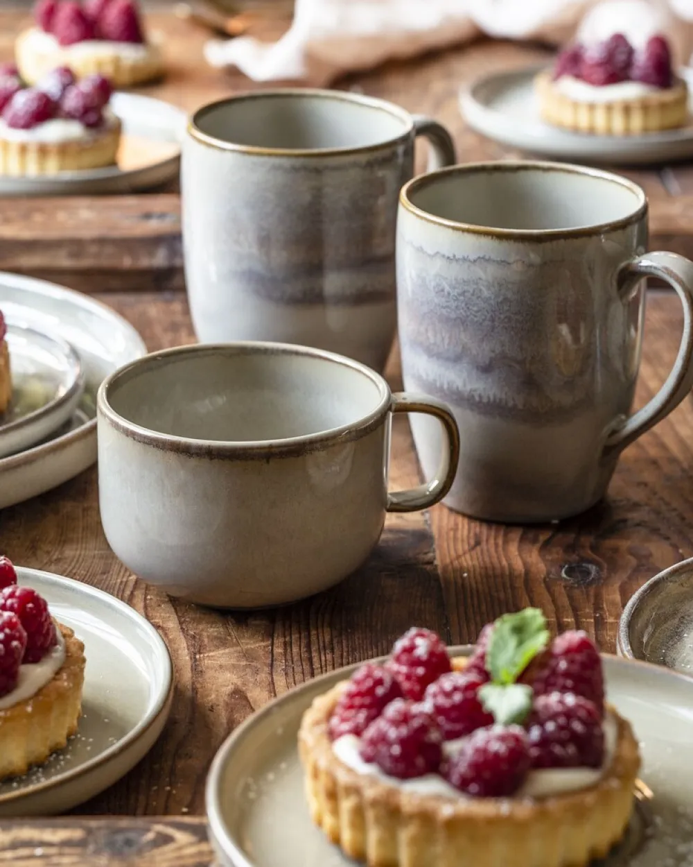 Gipfelstück Kaffeeobertassen-Set, Steinzeug Nebelwald Beige Best