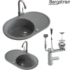 Granit Spüle Küchenspüle Einbauspüle Spülbecken+Drehexcenter+Siphon Grau ^ Bergström Outlet