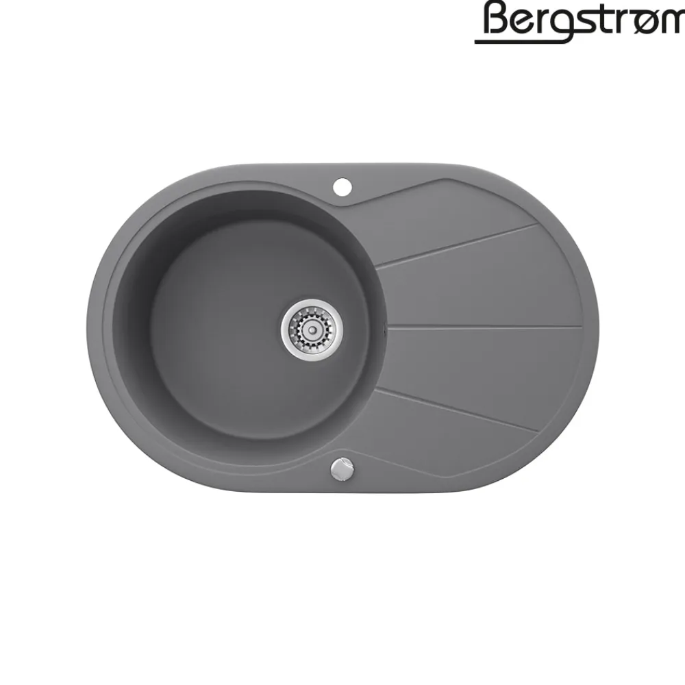 Granit Spüle Küchenspüle Einbauspüle Spülbecken+Drehexcenter+Siphon Grau ^ Bergström Outlet