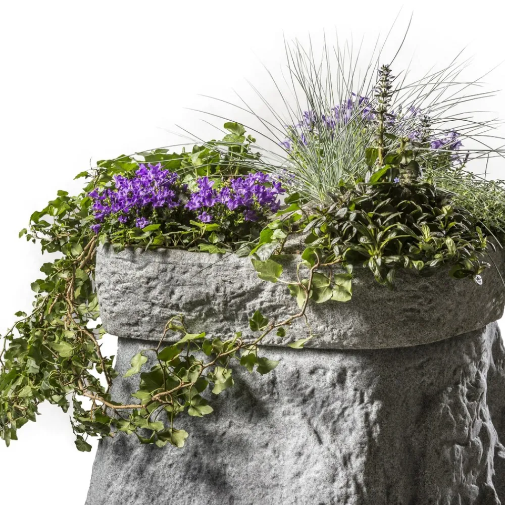 Pflanzschale für Dekor-Regenspeicher Hinkelstein granitrot ^ GREENLIFE Hot