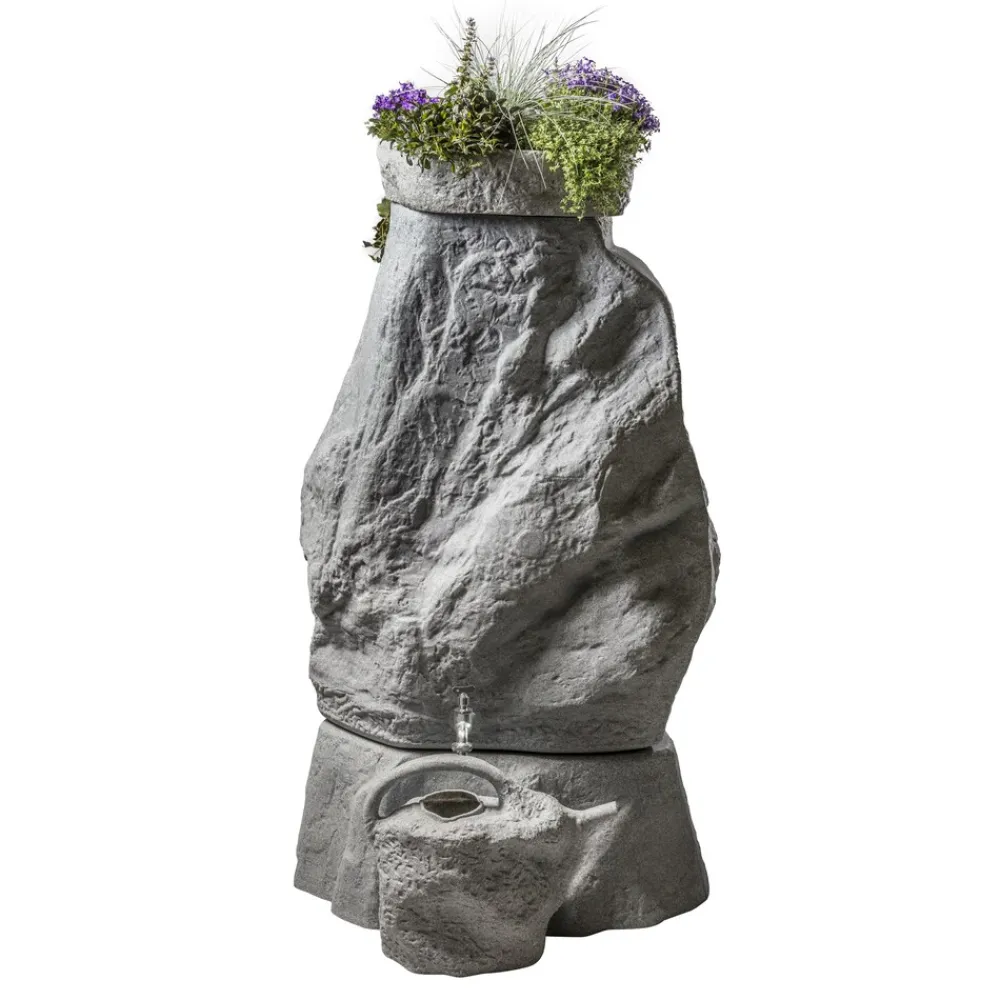 Pflanzschale für Dekor-Regenspeicher Hinkelstein granitrot ^ GREENLIFE Hot