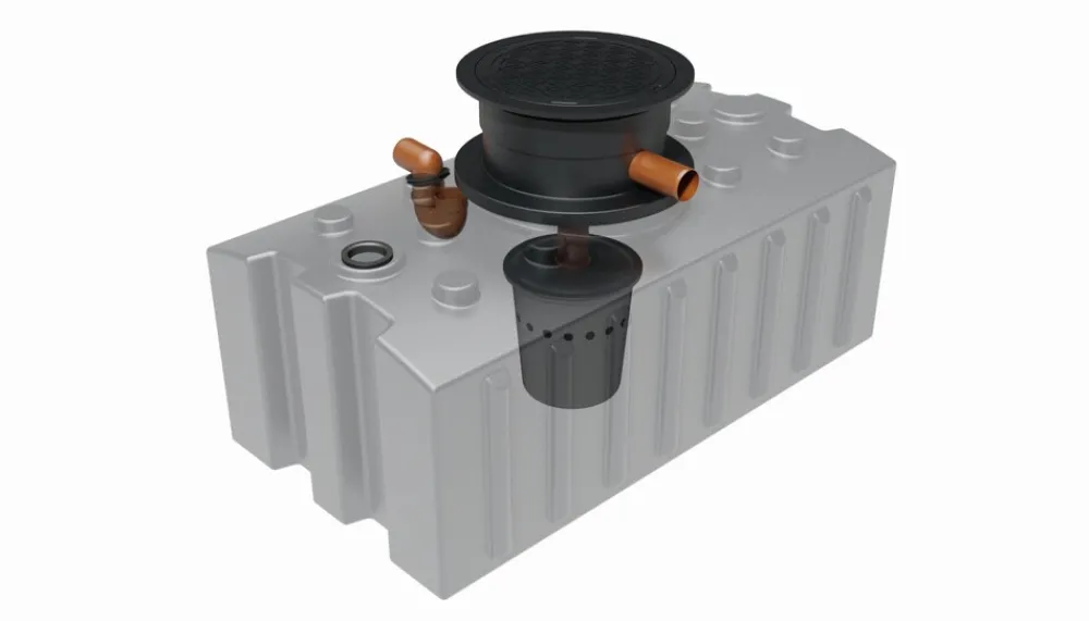 Regenwasser-Flachtank 2.000 l mit Biovitor Abwassertank Bodentank ^ GREENLIFE